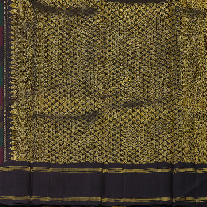 Hayagrivas Handloom Multicolour Checks Kanjivaram Silk Saree KBF135D1-1