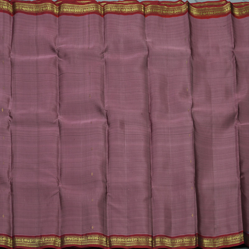 Hayagrivas Handloom Mauve Kanjivaram Silk Saree with Maroon Border KBF136D1-1