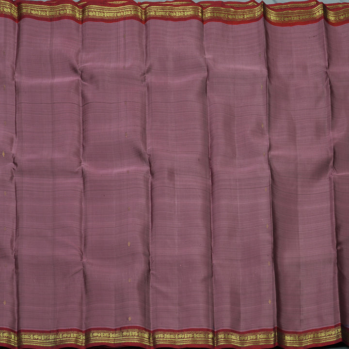 Hayagrivas Handloom Mauve Kanjivaram Silk Saree with Maroon Border KBF136D1-1