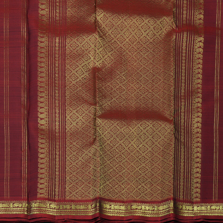 Hayagrivas Handloom Mauve Kanjivaram Silk Saree with Maroon Border KBF136D1-1