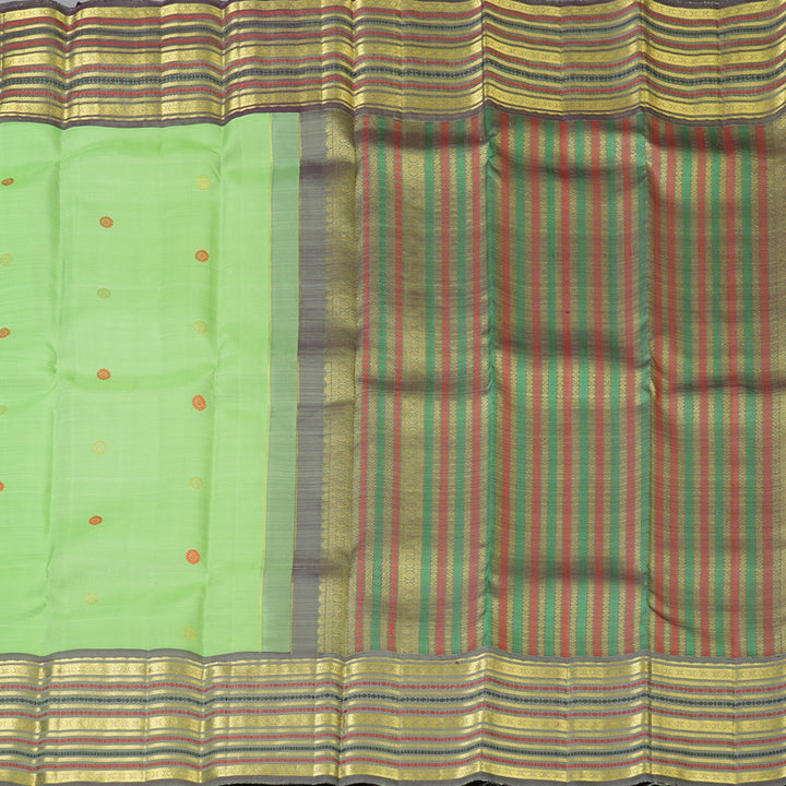Hayagrivas Handloom Pista Green Kanjivaram Silk Saree KBF136D10-1