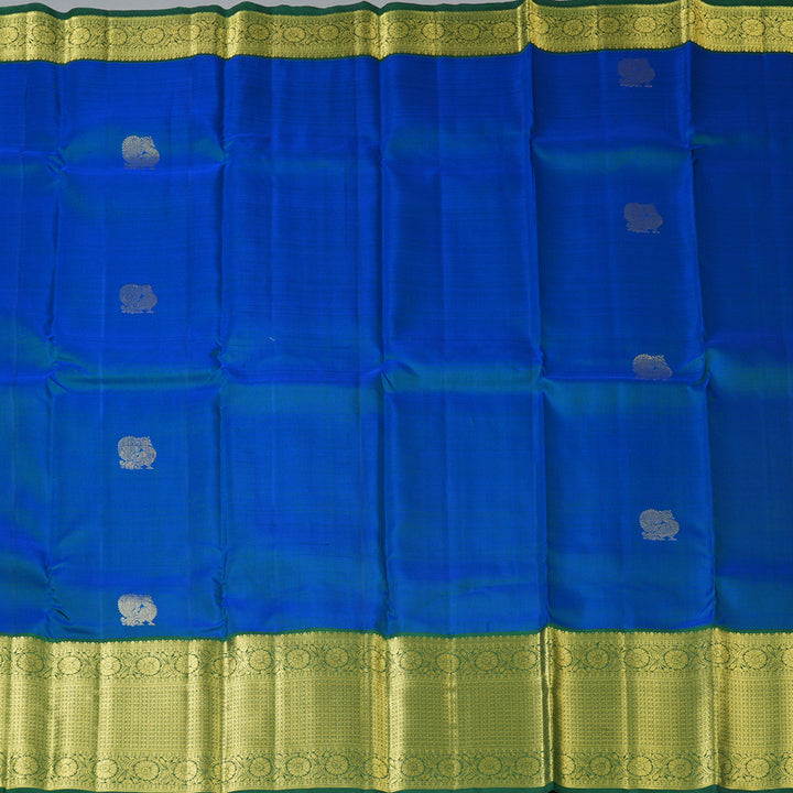 Hayagrivas Handloom Mayilkazhuthu Kanjivaram Silk Saree with Bottle Green Border KBF136D10-11