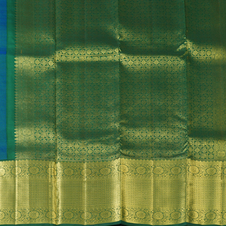 Hayagrivas Handloom Mayilkazhuthu Kanjivaram Silk Saree with Bottle Green Border KBF136D10-11