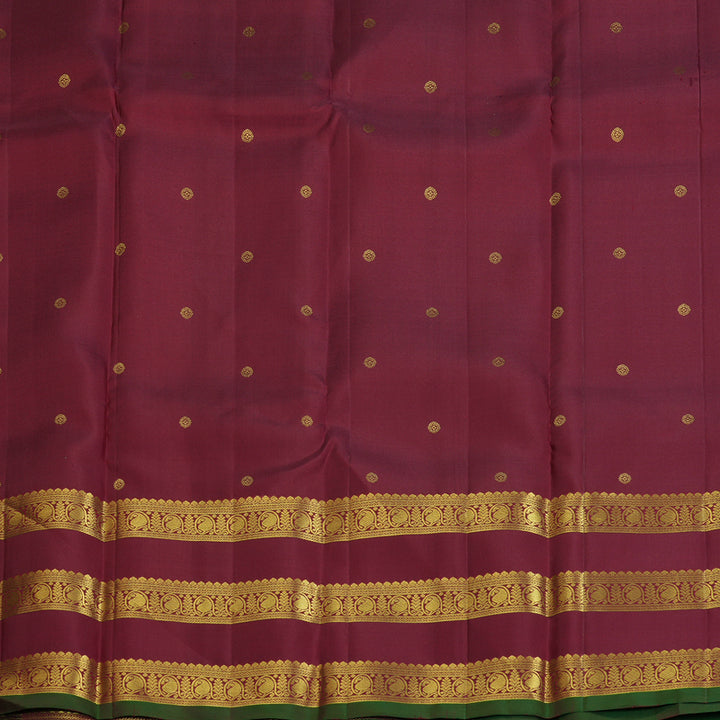 Hayagrivas Handloom Red Kanjivaram Silk Saree with Maroon Border KBF136D10-13