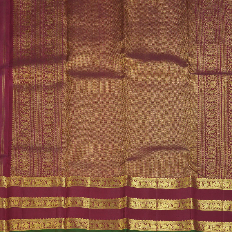 Hayagrivas Handloom Red Kanjivaram Silk Saree with Maroon Border KBF136D10-13