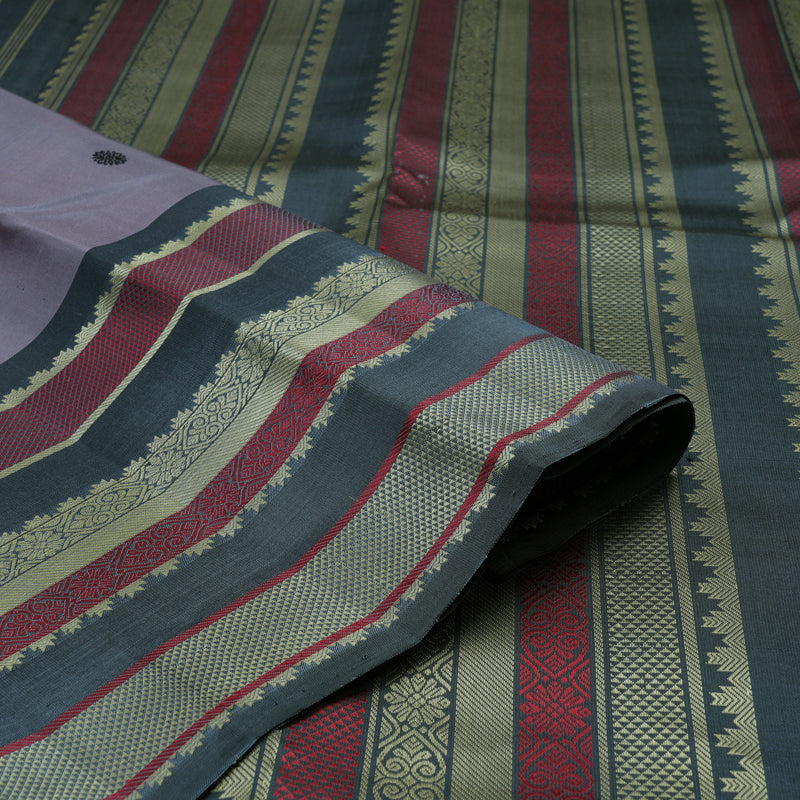 Hayagrivas Handloom Mild Lavendar Kanjivaram Silk Saree with Dark Grey Border KBF136D10-16