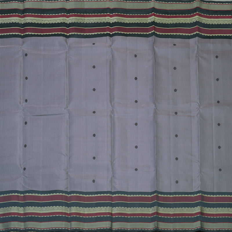 Hayagrivas Handloom Mild Lavendar Kanjivaram Silk Saree with Dark Grey Border KBF136D10-16