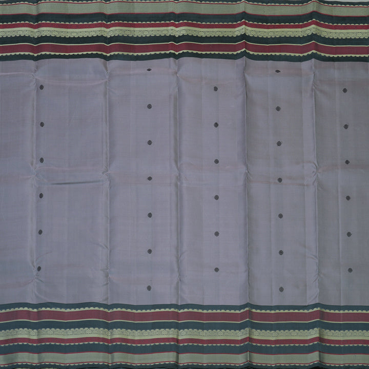 Hayagrivas Handloom Mild Lavendar Kanjivaram Silk Saree with Dark Grey Border KBF136D10-16