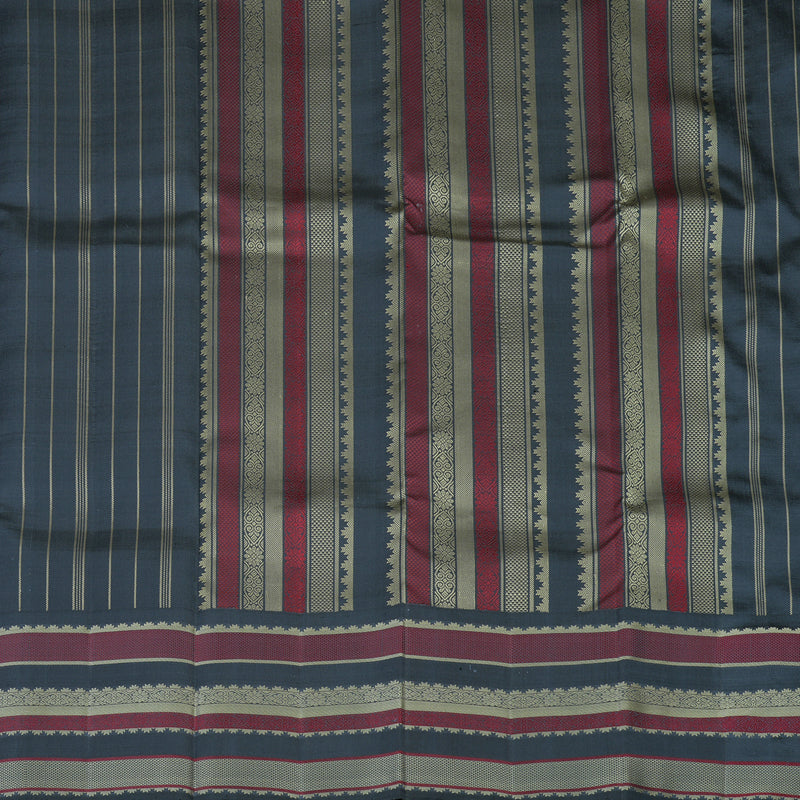Hayagrivas Handloom Mild Lavendar Kanjivaram Silk Saree with Dark Grey Border KBF136D10-16