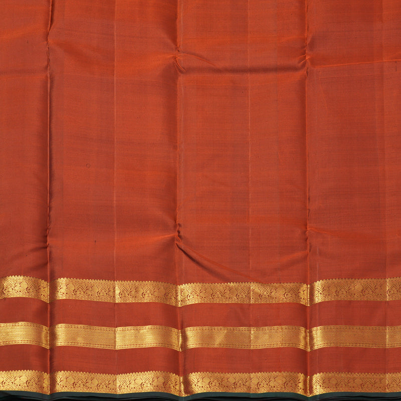 Hayagrivas Handloom Violet Kanjivaram Silk Saree with Rust Border KBF136D10-17