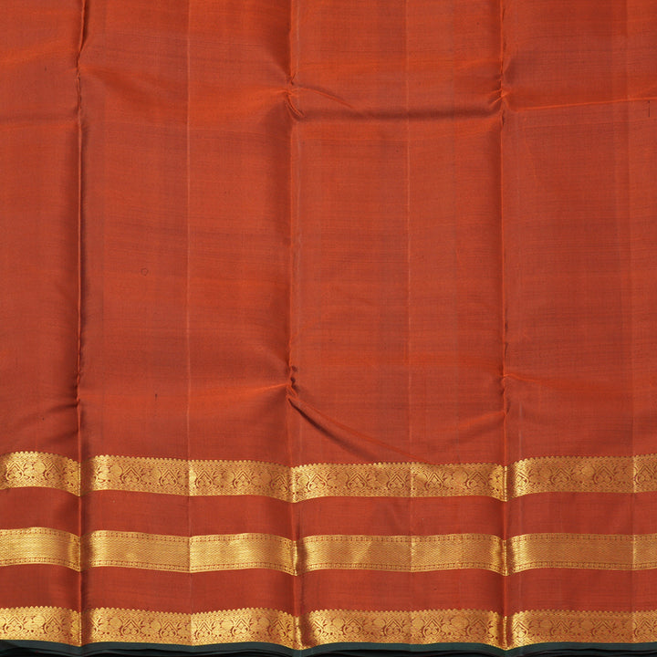 Hayagrivas Handloom Violet Kanjivaram Silk Saree with Rust Border KBF136D10-17
