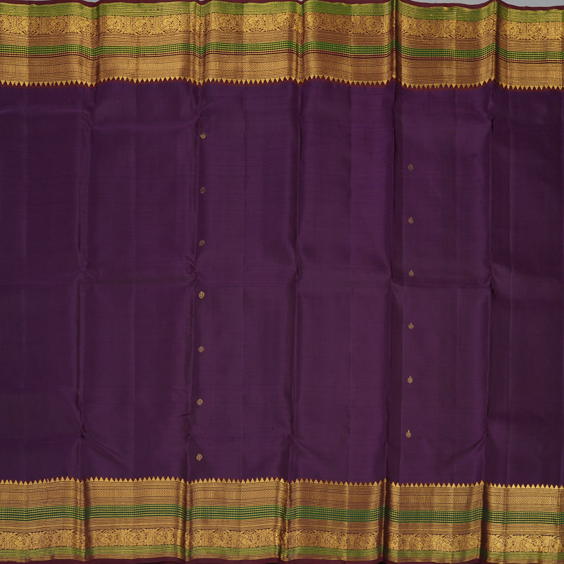 Hayagrivas Handloom Nagapazham Kanjivaram Silk Saree with Deep Snuff Border KBF136D10-5