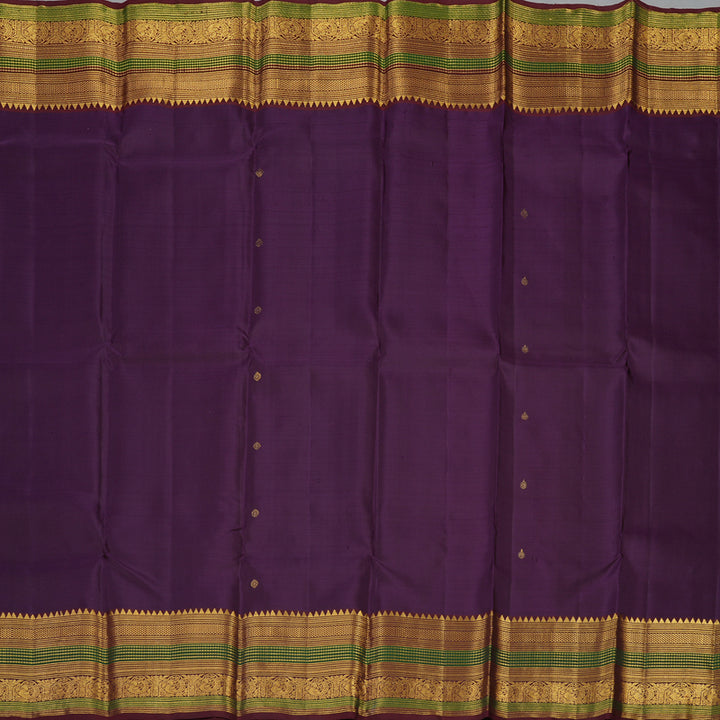 Hayagrivas Handloom Nagapazham Kanjivaram Silk Saree with Deep Snuff Border KBF136D10-5