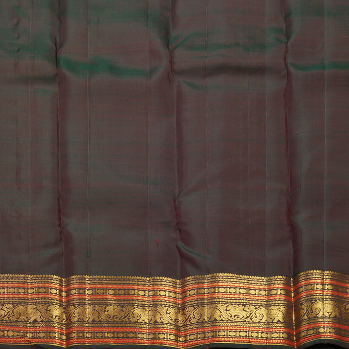 Hayagrivas Handloom Dark Rani Pink Kanjivaram Silk Saree with Border KBF136D10-9