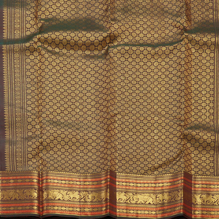 Hayagrivas Handloom Dark Rani Pink Kanjivaram Silk Saree with Border KBF136D10-9