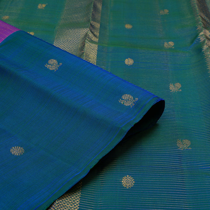 Hayagrivas Handloom Purple Kanjivaram Silk Saree with Mayilkazhuthu Border KBF136D11-3