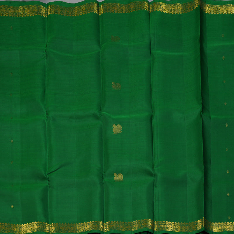 Hayagrivas Handloom Green Kanjivaram Silk Saree KBF136D2-1