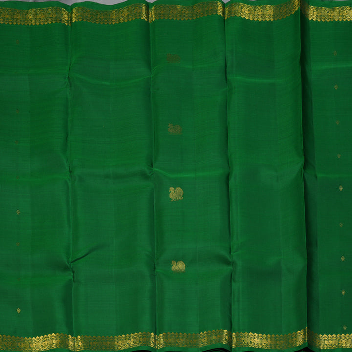 Hayagrivas Handloom Green Kanjivaram Silk Saree KBF136D2-1