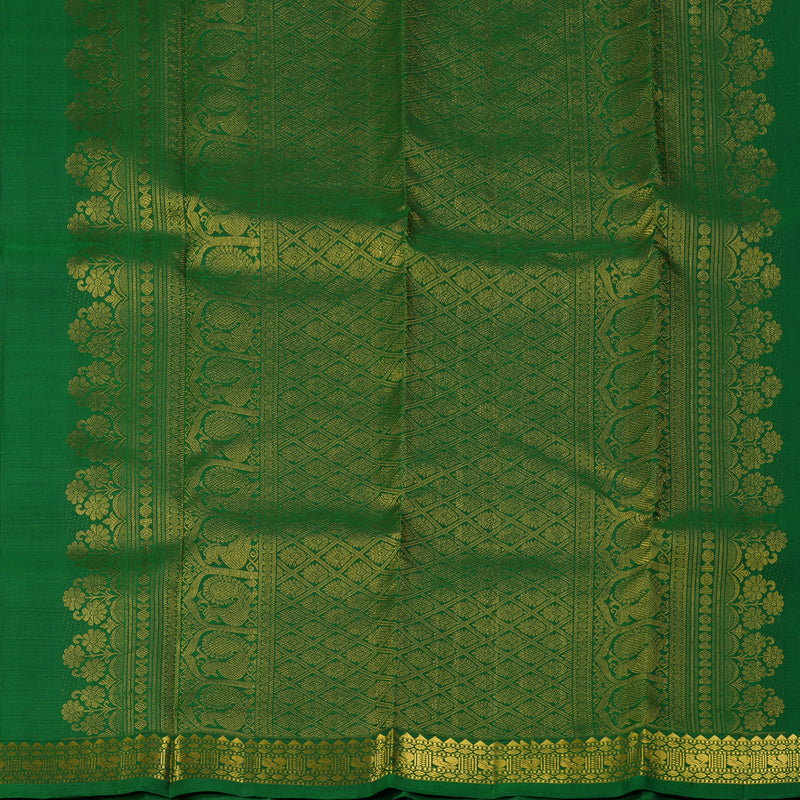 Hayagrivas Handloom Green Kanjivaram Silk Saree KBF136D2-1