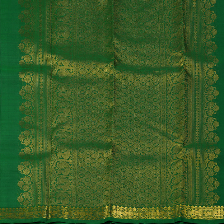 Hayagrivas Handloom Green Kanjivaram Silk Saree KBF136D2-1