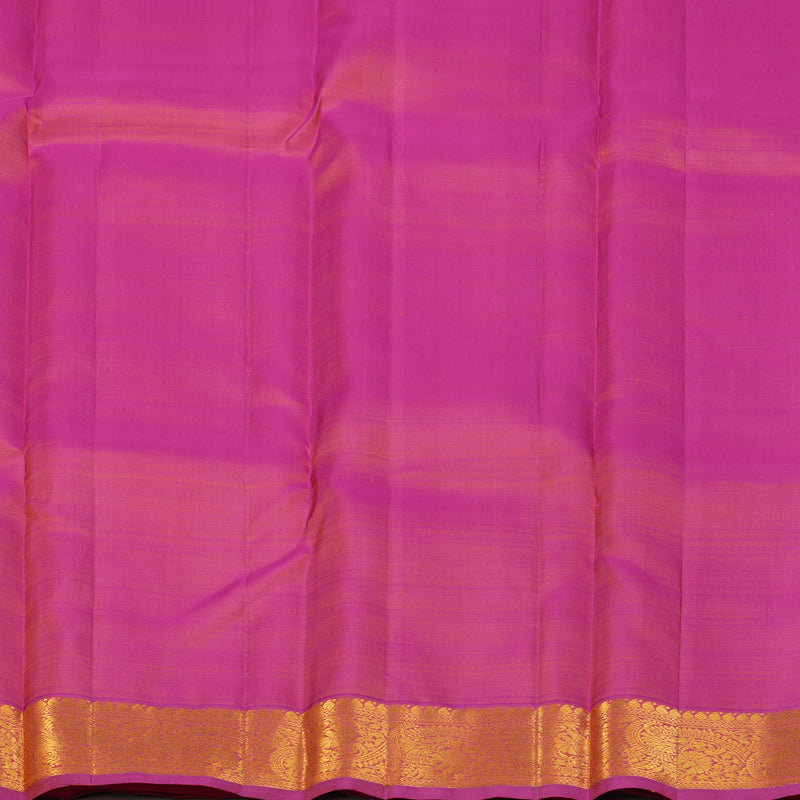 Hayagrivas Handloom Orange Kanjivaram Silk Saree with Pink Border KBF136D4-2