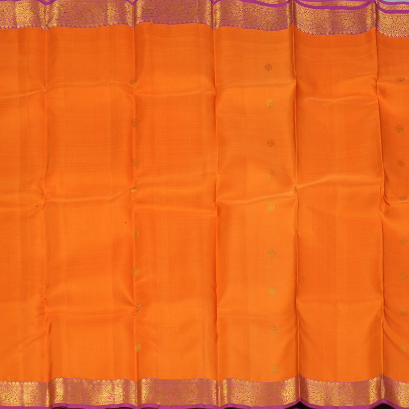 Hayagrivas Handloom Orange Kanjivaram Silk Saree with Pink Border KBF136D4-2