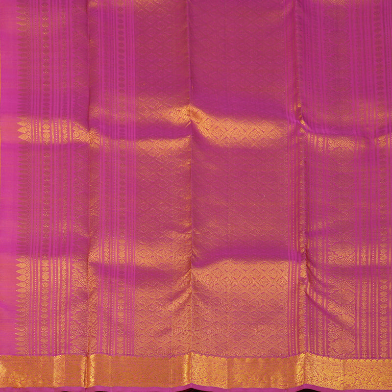 Hayagrivas Handloom Orange Kanjivaram Silk Saree with Pink Border KBF136D4-2