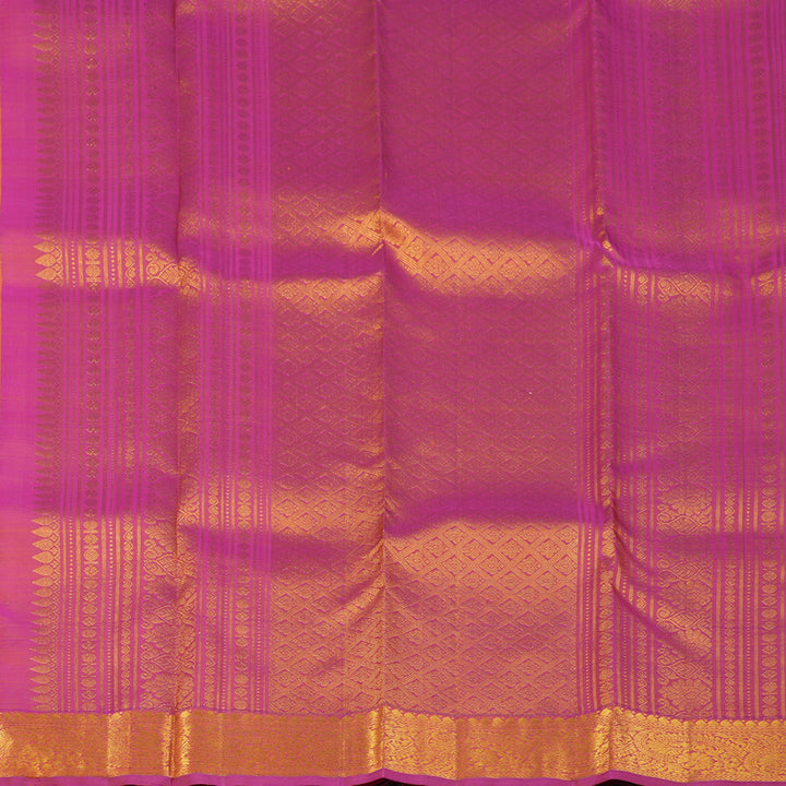 Hayagrivas Handloom Orange Kanjivaram Silk Saree with Pink Border KBF136D4-2