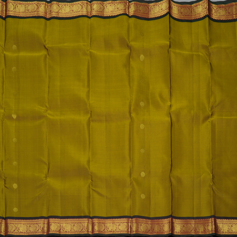 Hayagrivas Handloom Metallic Gold Kanjivaram Silk Saree with Maroon Border KBF136D5-2