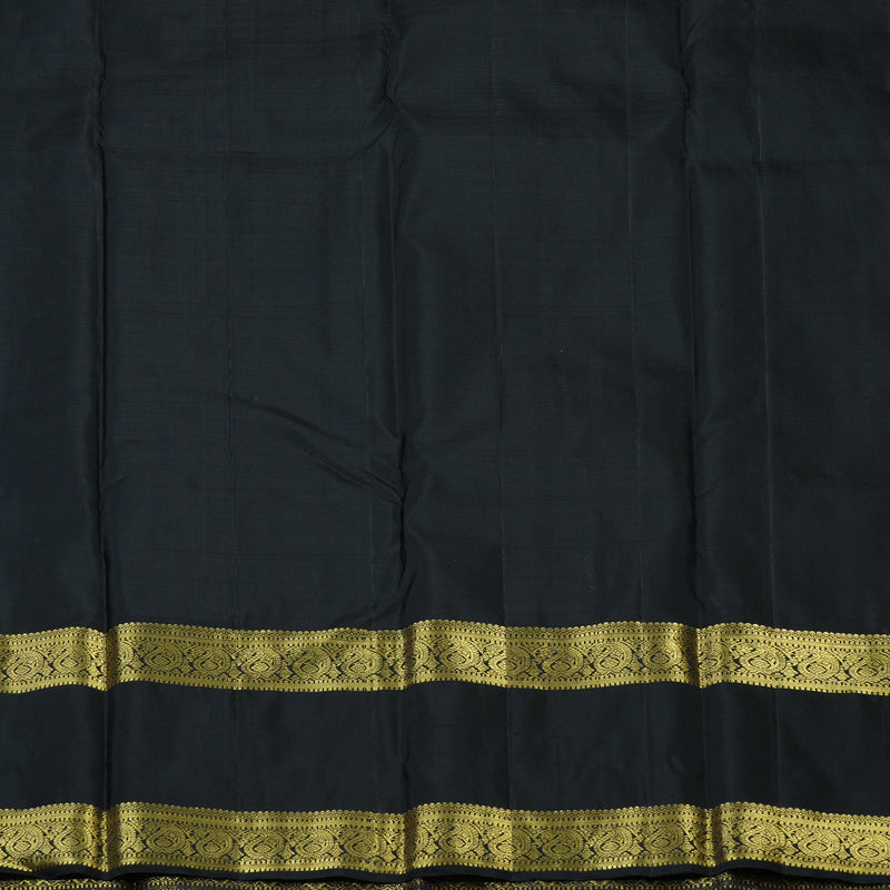 Hayagrivas Handloom Light Brown Kanjivaram Silk Saree with Black Border KBF136D6-2