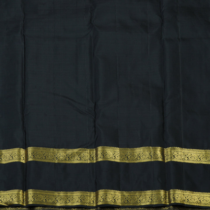 Hayagrivas Handloom Light Brown Kanjivaram Silk Saree with Black Border KBF136D6-2