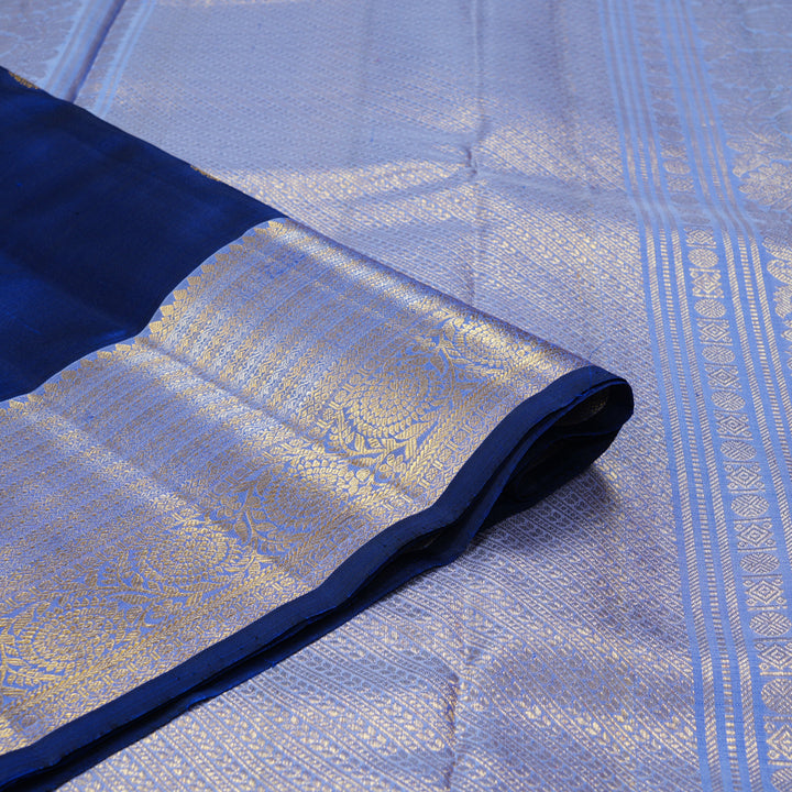 Hayagrivas Handloom Blue Kanjivaram Silk Saree KBF136D7-2