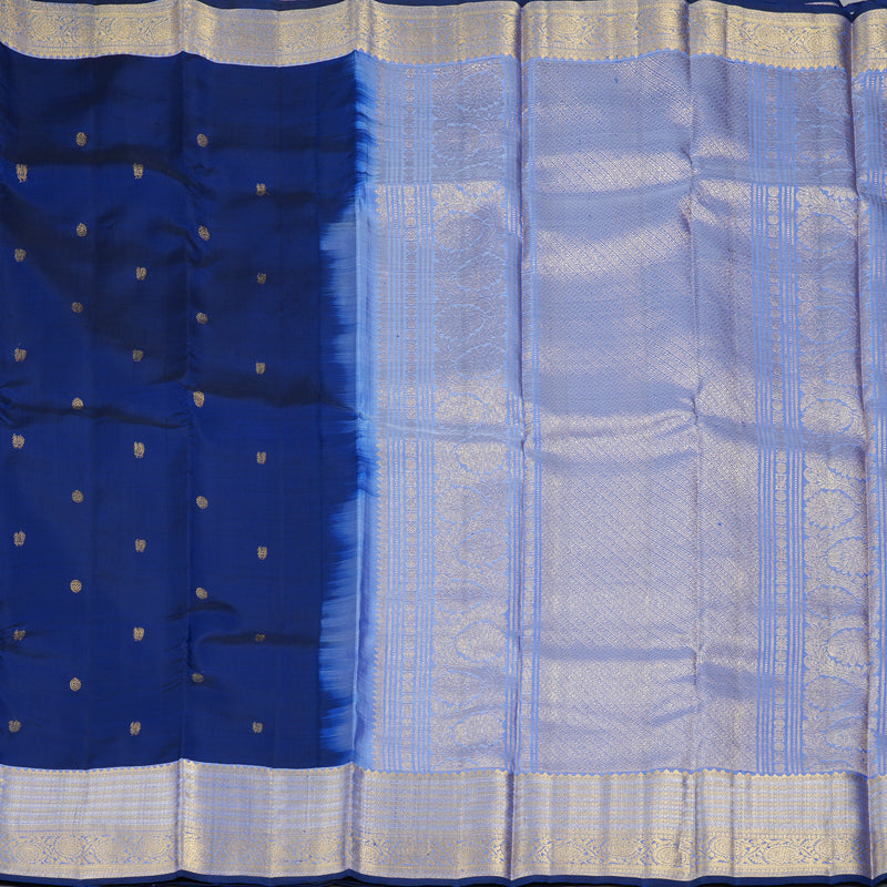 Hayagrivas Handloom Blue Kanjivaram Silk Saree KBF136D7-2