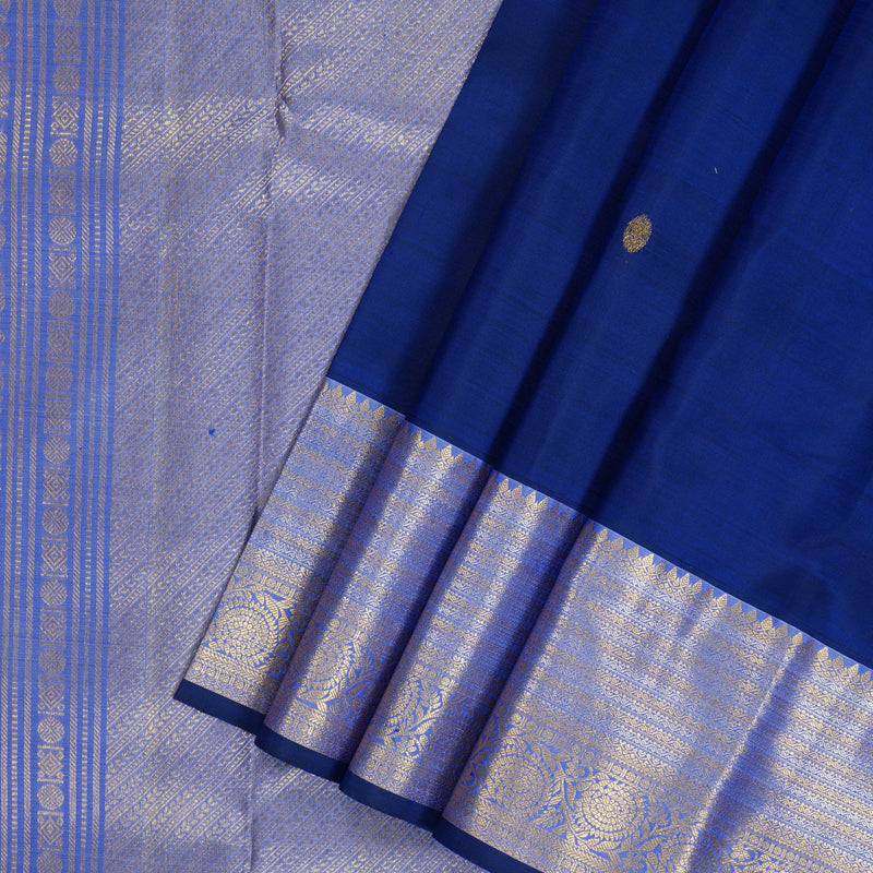 Hayagrivas Handloom Blue Kanjivaram Silk Saree KBF136D7-2