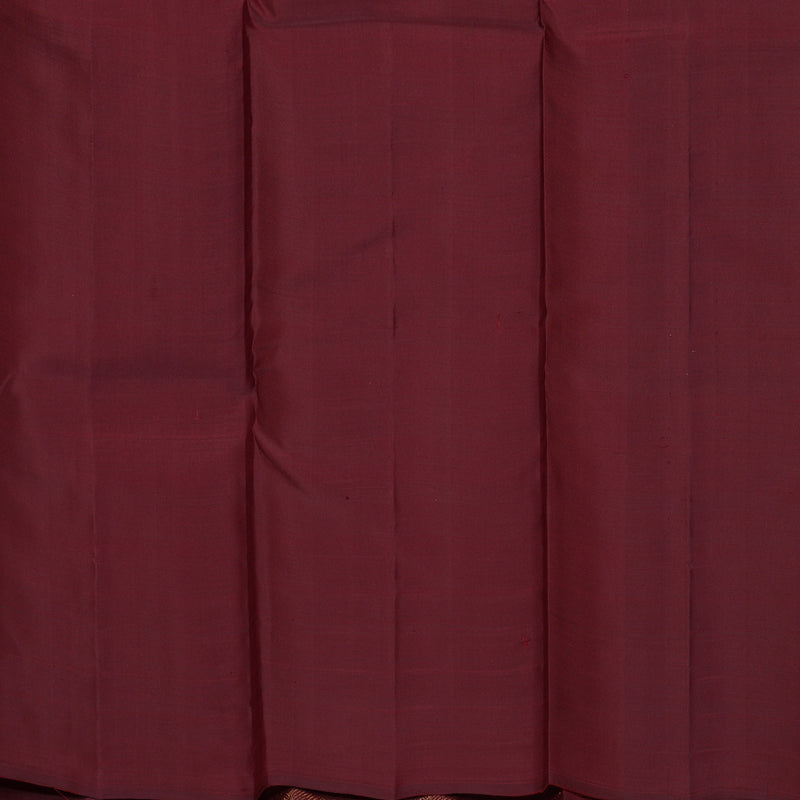 Hayagrivas Handloom Rust Orange Kanjivaram Silk Saree with Araku Maroon Border KBF136D8-1