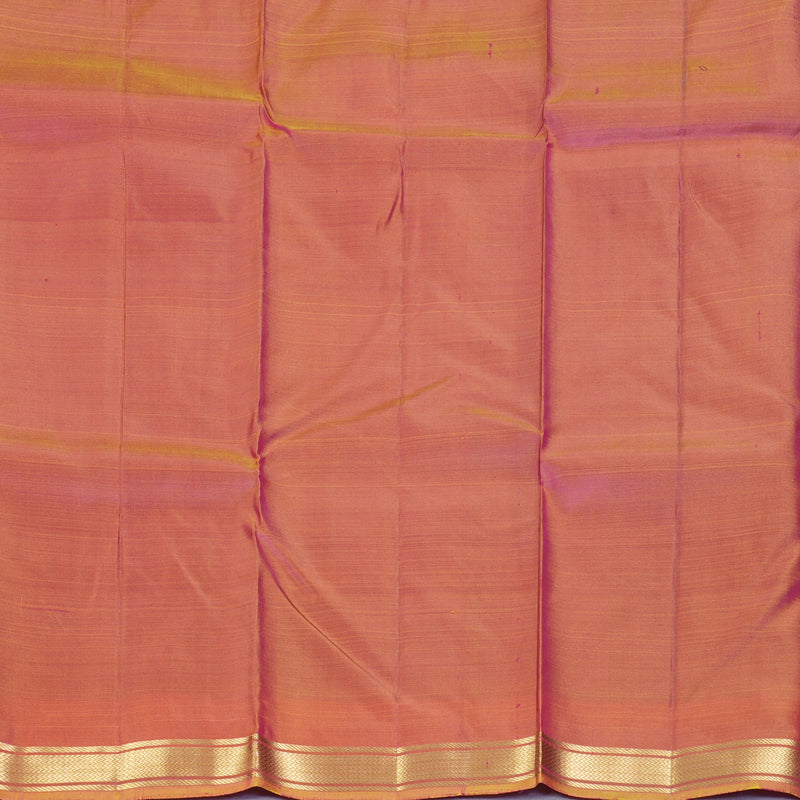 Hayagrivas Handloom Purple Kanjivaram Silk Saree with Golden-Pink Border KBF137D10-11