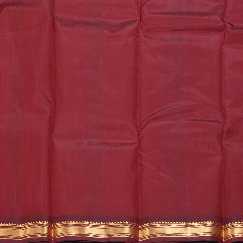 Hayagrivas Handloom Rust Orange Kanjivaram Silk Sarees with Maroon Border KBF137D10-16