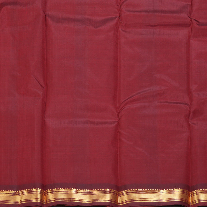 Hayagrivas Handloom Rust Orange Kanjivaram Silk Sarees with Maroon Border KBF137D10-16