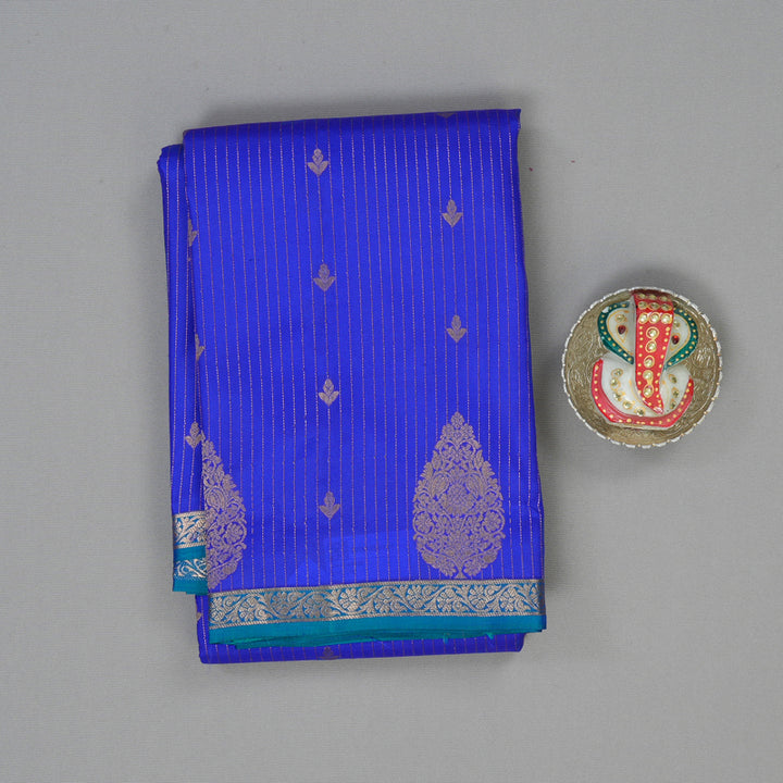 Hayagrivas Handloom MS Blue Kanjivaram Silk Saree KBF137D13-9