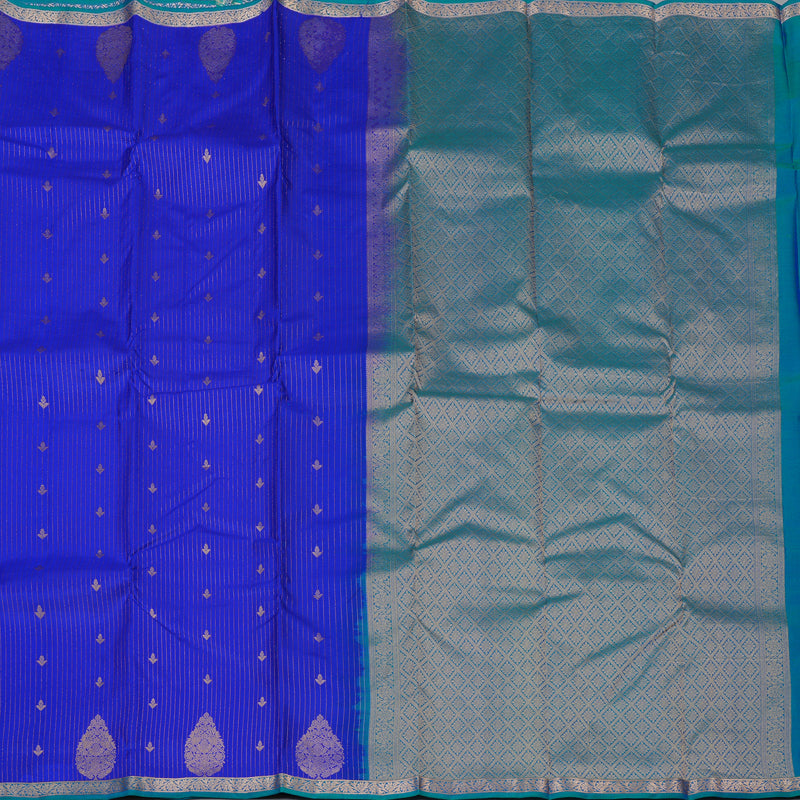 Hayagrivas Handloom MS Blue Kanjivaram Silk Saree KBF137D13-9