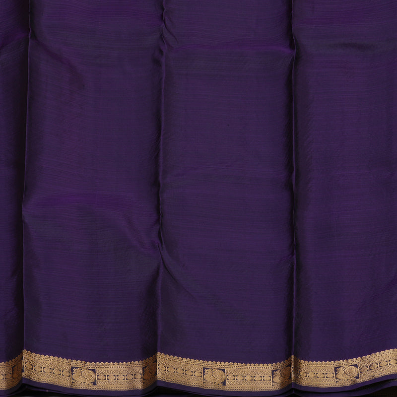 Hayagrivas Handloom Mehandi Green Kanjivaram Silk Saree with Deep Violet Border KBF137D3-23