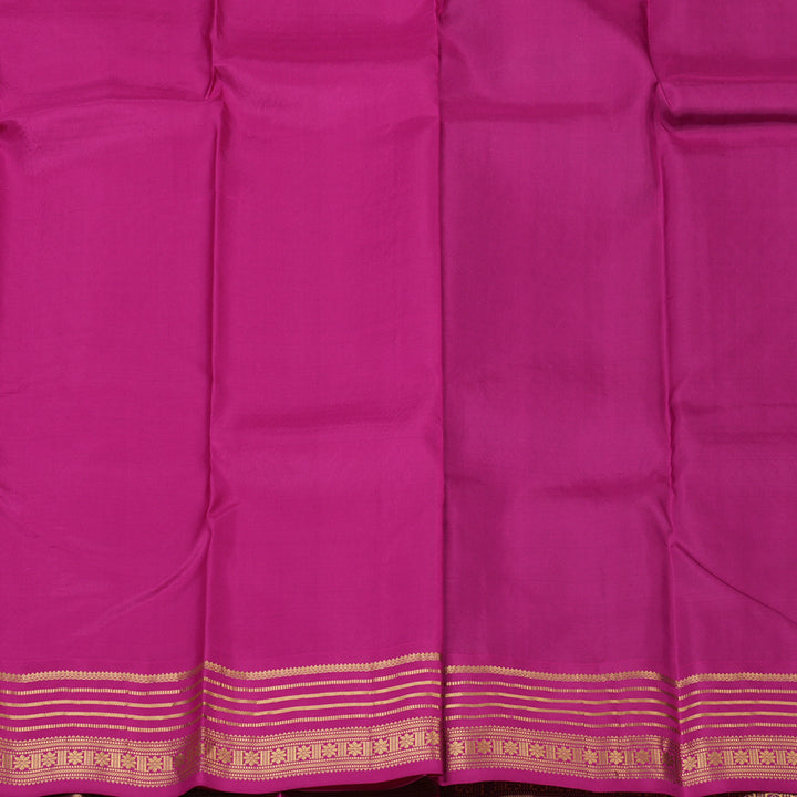 Hayagrivas Handloom Navy Blue Kanjivaram Silk Saree with Purple Border KBF137D8-1