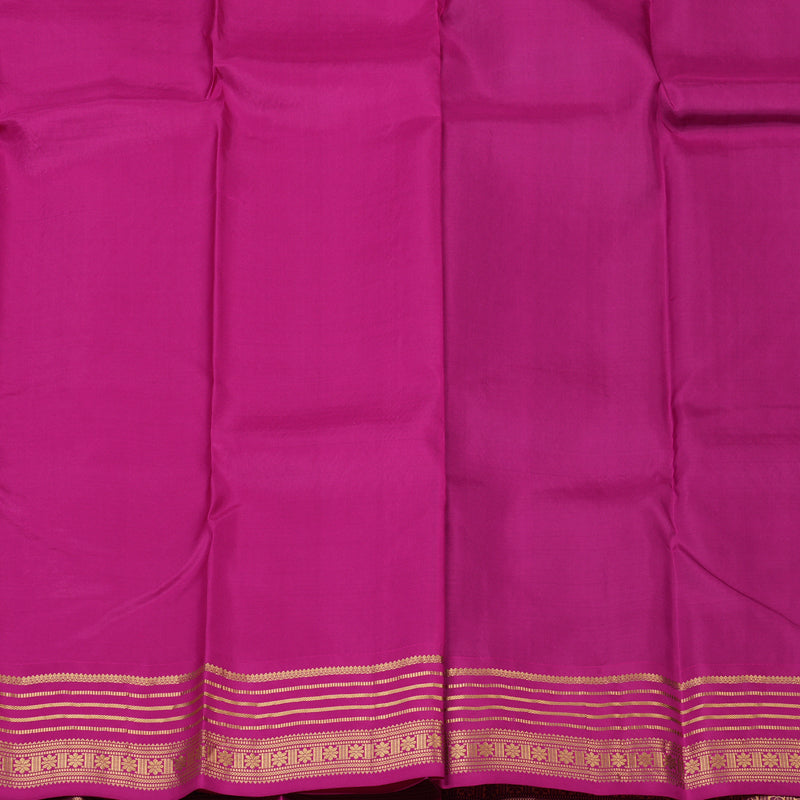 Hayagrivas Handloom Green Kanjivaram Silk Saree with Purple Border KBF137D8-3