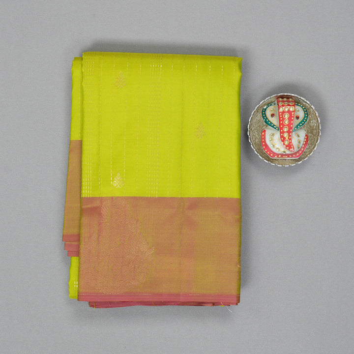 Hayagrivas Handloom Parrot Green Kanjivaram Silk Saree KBF137D9-18