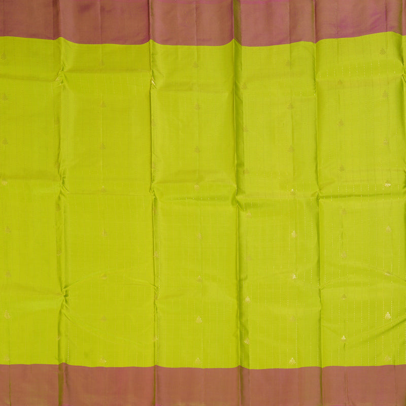 Hayagrivas Handloom Parrot Green Kanjivaram Silk Saree KBF137D9-18