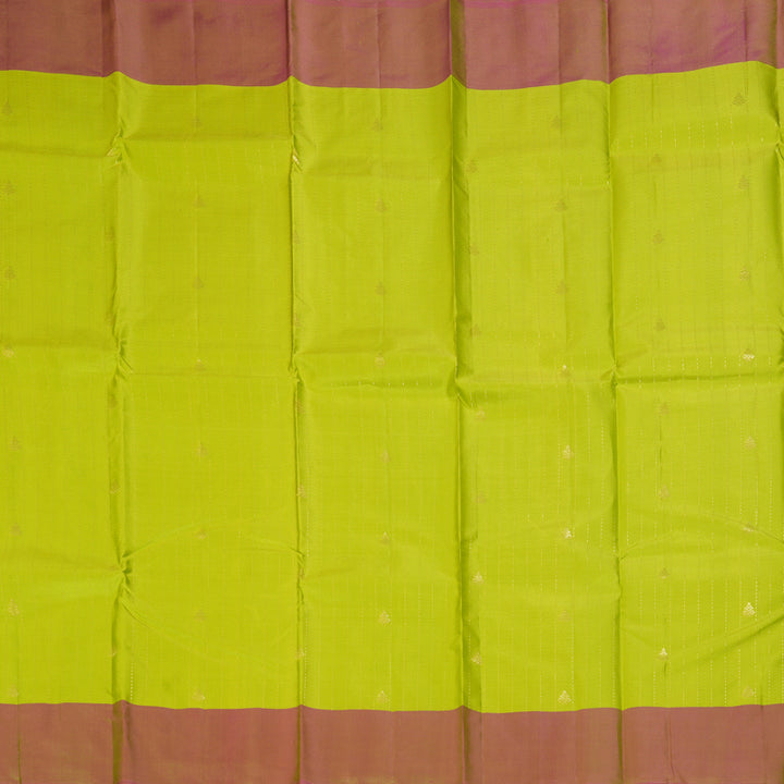 Hayagrivas Handloom Parrot Green Kanjivaram Silk Saree KBF137D9-18