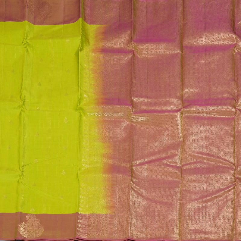 Hayagrivas Handloom Parrot Green Kanjivaram Silk Saree KBF137D9-18