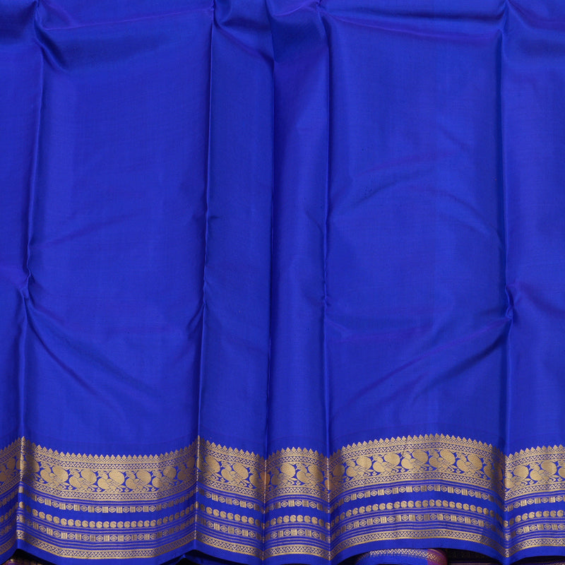 Hayagrivas Handloom Fanta Orange Kanjivaram Silk Saree with Purple Border KBF137D9-19