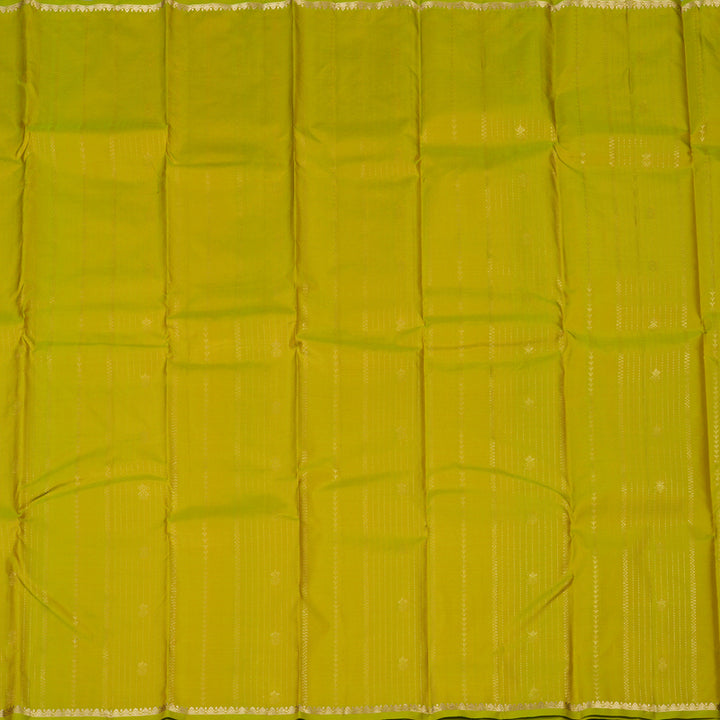 Hayagrivas Handloom Lime Green Kanjivaram Silk Saree KBF137D9-5