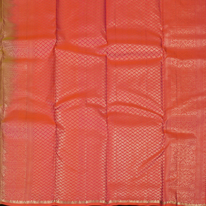 Hayagrivas Handloom Lime Green Kanjivaram Silk Saree KBF137D9-5